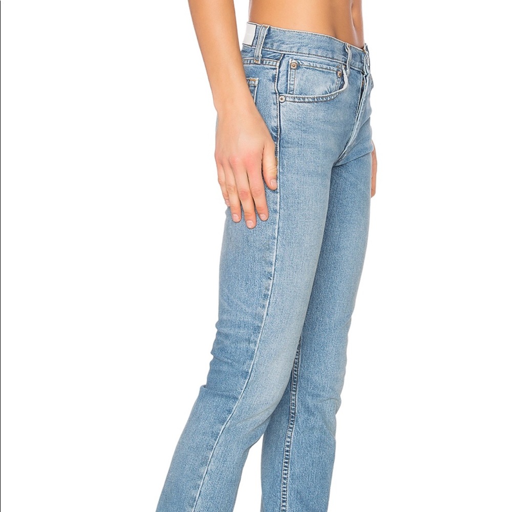 RE/DONE Straight Skinny Jeans, Size 26, Light Wash